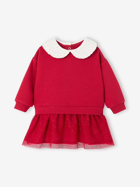 Robe Noël bébé fille bi matière rouge - vertbaudet enfant 