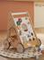 Loopwagen met houten remmen hout+karamel+rozen+wit - vertbaudet enfant 