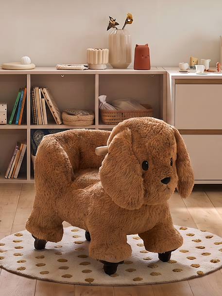 Houten dier op wielen FSCÂ® bruin+chocoladebruin+rozen+wit - vertbaudet enfant 