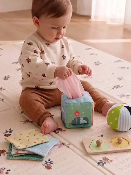Houten FSCÂ®-activiteitenkoffer voor baby's meerkleurig - vertbaudet enfant 