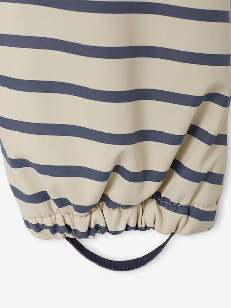 Combinaison à capuche anti-pluie bébé doublée maille polaire bleu nuit+sable+vert sauge - vertbaudet enfant 