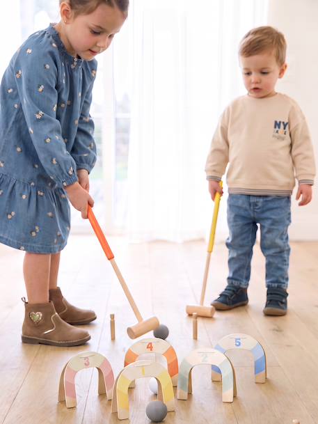 FSC® houten croquetspel meerkleurig - vertbaudet enfant 