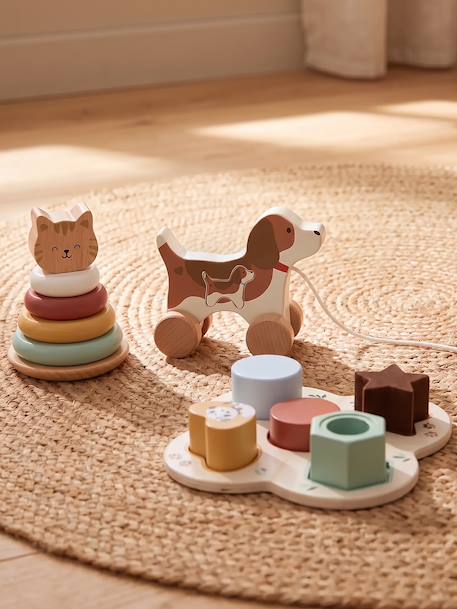 Coffret de 3 jouets d'éveil en bois FSC® caramel - vertbaudet enfant 