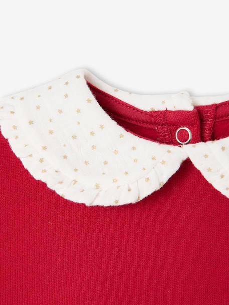 Jurk babymeisje van twee materialen rood - vertbaudet enfant 