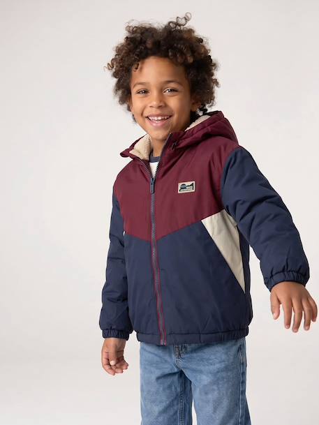 Blouson à capuche garçon bordeaux - vertbaudet enfant 