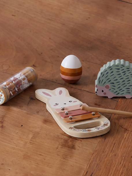Set d'éveil musical en bois FSC® bois+rose - vertbaudet enfant 