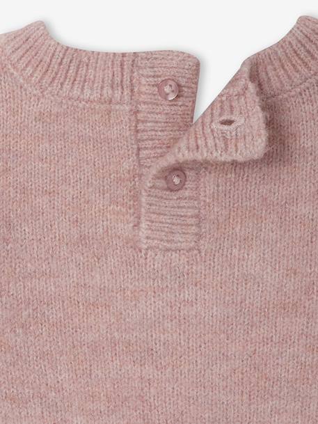 Pull jacquard bébé fille beige chiné+parme - vertbaudet enfant 