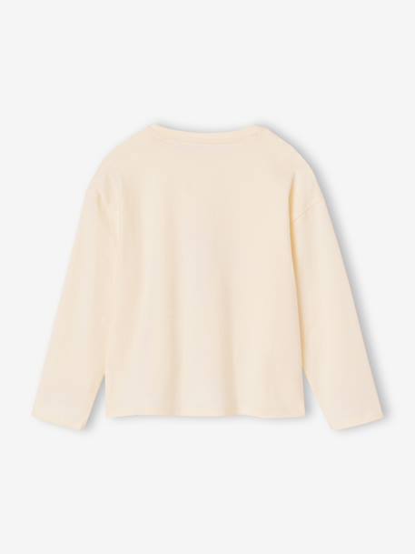 T-shirt met lange mouwen voor meisjes ecru - vertbaudet enfant 