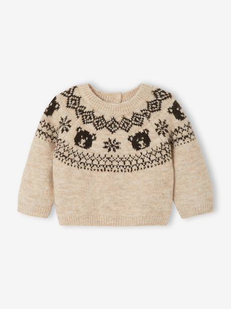 Pull bébé garçon tricot beige chiné - vertbaudet enfant 