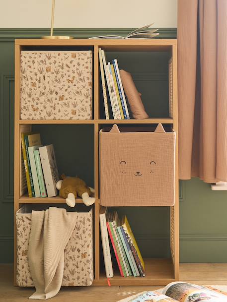 Lot de 3 bacs en gaze de coton beige - vertbaudet enfant 