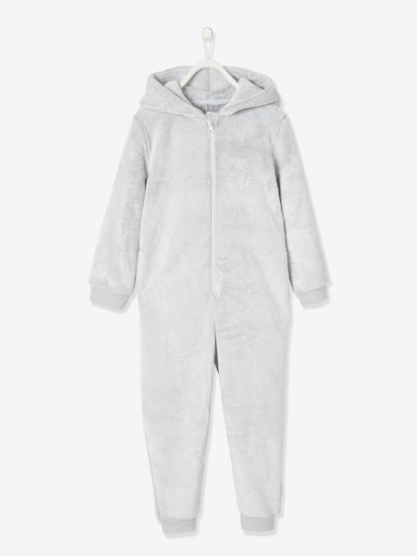 Surpyjama koala en velours enfant gris clair chiné - vertbaudet enfant 