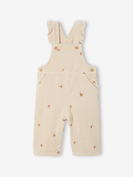 Baby tuinbroek van ribfluweel vanille - vertbaudet enfant 