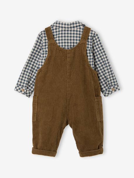 Ensemble salopette chemise bébé garçon olive - vertbaudet enfant 