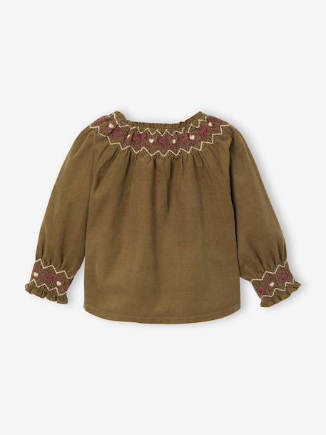 Babyblouse van corduroy olijf - vertbaudet enfant 
