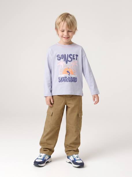 Battlebroek voor jongens jeansblauw+olijf - vertbaudet enfant 
