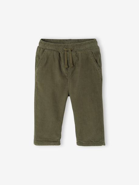 Babybroek jongen van ribfluweel kaki+marineblauw - vertbaudet enfant 