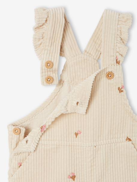 Baby tuinbroek van ribfluweel vanille - vertbaudet enfant 