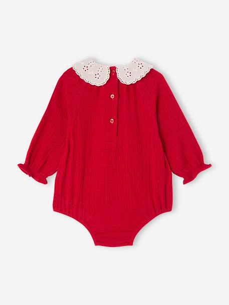 Set romper en maillot voor babymeisjes rood - vertbaudet enfant 