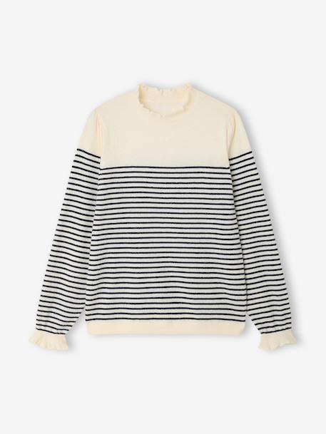 Gestreepte trui Capsule Family ecru - vertbaudet enfant 