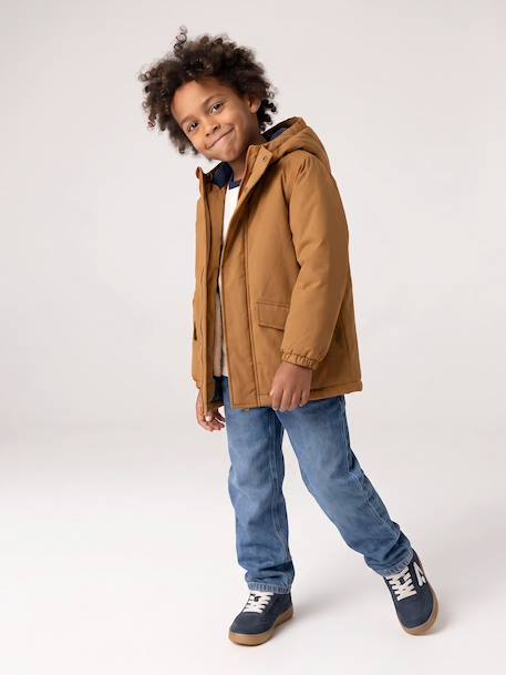 Parka 3 en 1 garçon amovible bleu ardoise+noix de pécan - vertbaudet enfant 