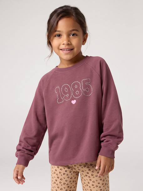 Meisjesshirt met studs inktblauw+pruim - vertbaudet enfant 