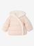 Gewatteerde babyjas met capuchon ijsblauw+roze (poederkleur) - vertbaudet enfant 