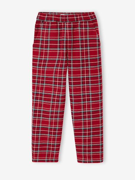 Meisjespyjama sweatshirt en flanel rood - vertbaudet enfant 