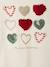 T-shirt voor meisjes met hartjesprint en lange mouwen ecru+groen+rouge+wit - vertbaudet enfant 