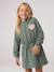 Robe courte à capuche fille gris chiné+marine+vert - vertbaudet enfant 
