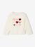 T-shirt fille animation coeur fille manches longues blanc+blush+écru+vert - vertbaudet enfant 