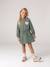 Robe courte à capuche fille gris chiné+marine+vert - vertbaudet enfant 