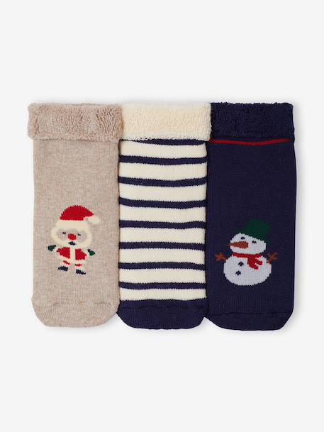 Lot de 5 chaussettes bébé noël marine - vertbaudet enfant 