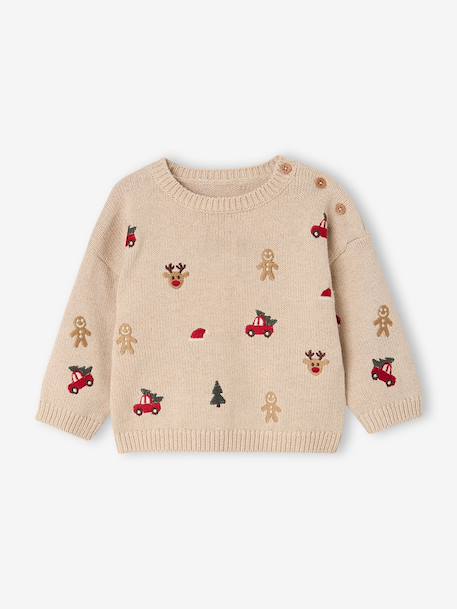 Ensemble bébé garçon pull et pantalon beige chiné - vertbaudet enfant 