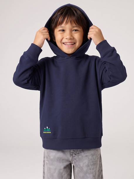 Jongenshoodie gemêleerd rood+marineblauw - vertbaudet enfant 