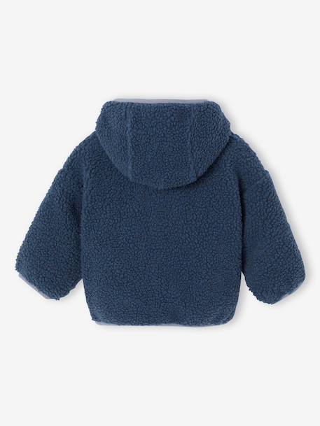 Baby jongens sherpajack met capuchon blauw - vertbaudet enfant 