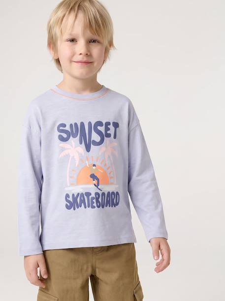 T-shirt met lange mouwen jongen lichtblauw - vertbaudet enfant 
