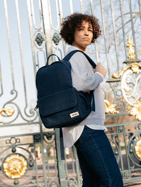 Luiertas rugzak Tokyo beige, bedrukt+bruin, bedrukt+jeansblauw+kaki+okergeel - vertbaudet enfant 