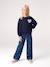 Wijde jeans voor meisjes Susan geborduurd donkerblauw+gebleekt denim+jeansblauw+middenblauw - vertbaudet enfant 