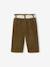 Wijde fluwelen broek met gebloede riem voor baby's beige+olijf+oudroze - vertbaudet enfant 