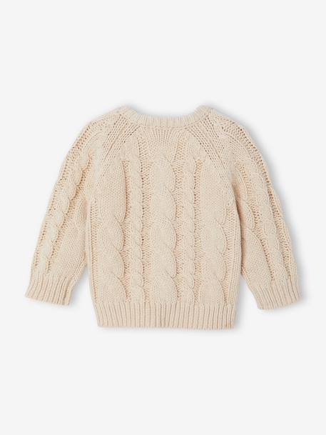 Kabelvest voor babyjongens gemêleerd beige - vertbaudet enfant 