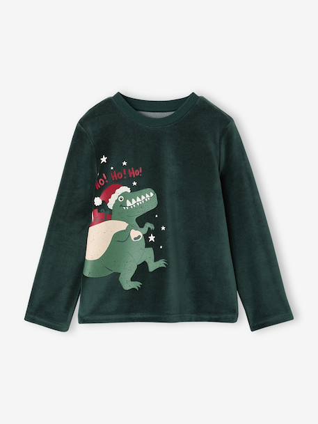 Pyjama garçon noël velours vert sapin - vertbaudet enfant 