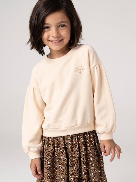 Robe bi-matière fille anthracite+écru+mauve+vert sauge - vertbaudet enfant 