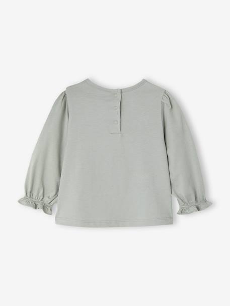 T-shirt manches longues bébé fille bleu glacier - vertbaudet enfant 