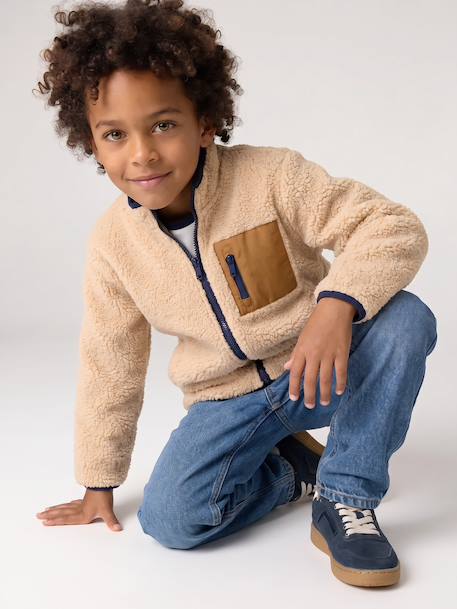 Parka 3 en 1 garçon amovible bleu ardoise+noix de pécan - vertbaudet enfant 