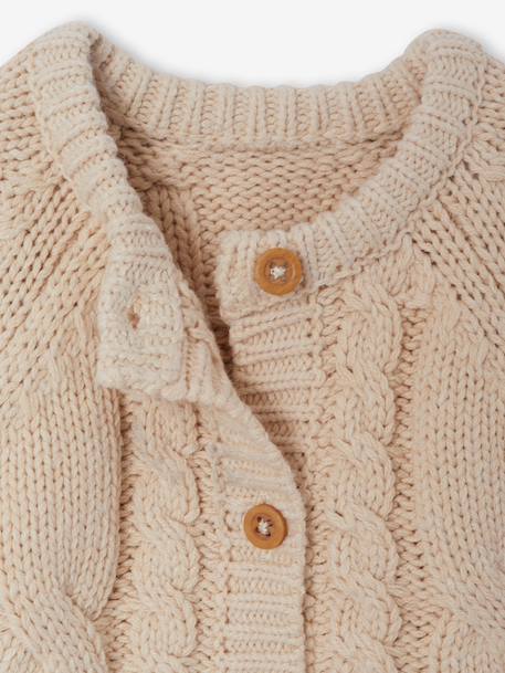 Gilet bébé garçon torsadé beige chiné - vertbaudet enfant 