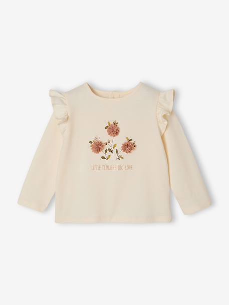 T-shirt manches longues bébé fille écru - vertbaudet enfant 
