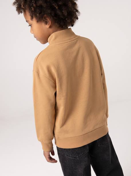 Sweat col camionneur garçon bleu canard+jaune - vertbaudet enfant 