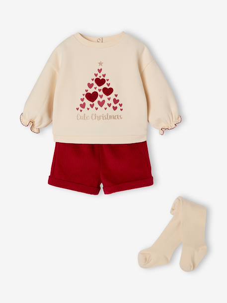 Babykledingset met short en maillot rood - vertbaudet enfant 