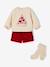Ensemble Noël bébé fille sweat short collants rouge - vertbaudet enfant 