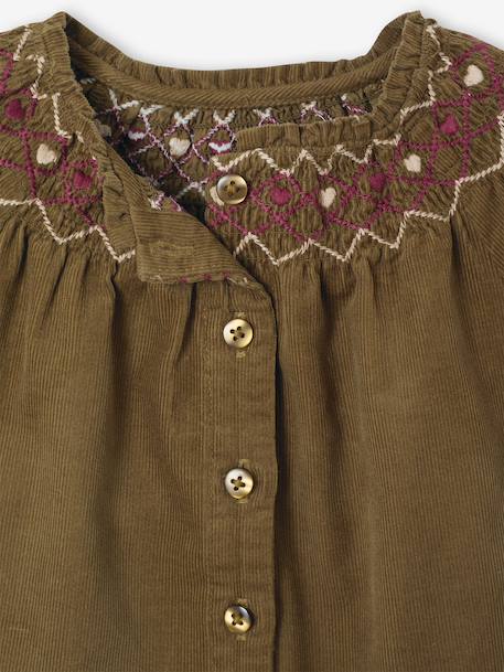 Babyblouse van corduroy olijf - vertbaudet enfant 